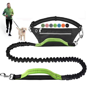 47-67 Extendable Reflective Stitching Adjustable Waist Belt Shock Absorbing Dual Handle Bungee 24-47 Endure 150lbs Dog Leash for Running/Jogging Philorn Hands Free Dog Lead with Phone Pouch