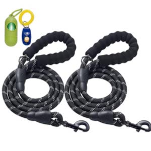 Ladoogo 2 Pack 5 FT Heavy Duty Reflective Dog Leash