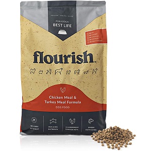 Flourish Pets Dog Food with Turkey Meal Rendered Ingredients in Turkey meal